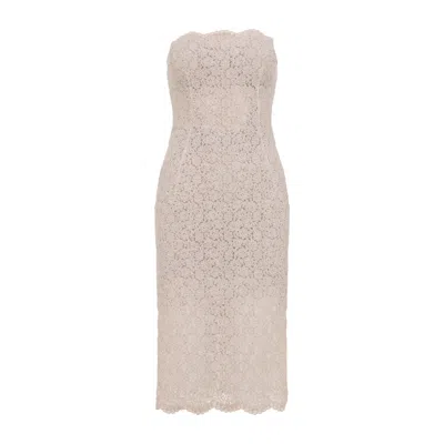 Ermanno Scervino Thece Midi Dress In Neutral