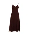 Ermanno Scervino Thin Shoulder Strap Dress In Brown