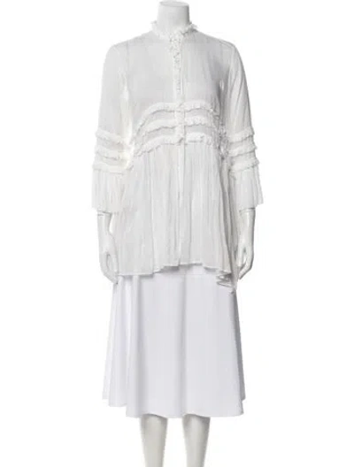 Pre-owned Ermanno Scervino Three-quarter Sleeve Blouse In Neutrals