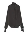 Ermanno Scervino High Neck Silk Shirt In Purple