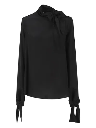 Ermanno Scervino Tie-neck Top In Black