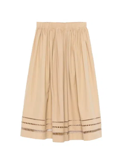 Ermanno Scervino Tie-waist Midi Skirt In Neutral