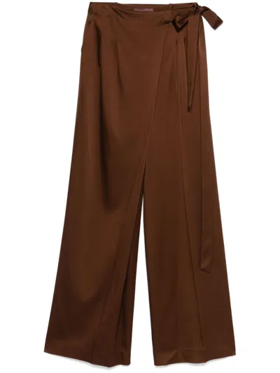 Ermanno Scervino Tied-waist Trousers In Braun