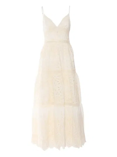Ermanno Scervino Tiered Maxi Dress In Neutral