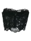 Ermanno Scervino Floral Lace Corset In Animal Print