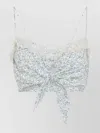 Ermanno Scervino Top Bow Detail Floral Pattern Lace In White