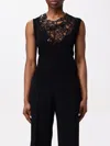 Ermanno Scervino Knit Sleeveless Top With Embroidery In Black