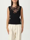 Ermanno Scervino Viscose Blend Top With Lace In Black