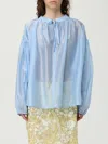 Ermanno Scervino Lace-trimmed Blouse In Blue