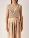 Ermanno Scervino Top Full Paillettes Tank Top In Neutral