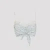 Ermanno Scervino Top Bow Detail Floral Pattern Lace In White