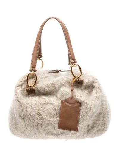 Pre-owned Ermanno Scervino Top Handle Bag In Neutral
