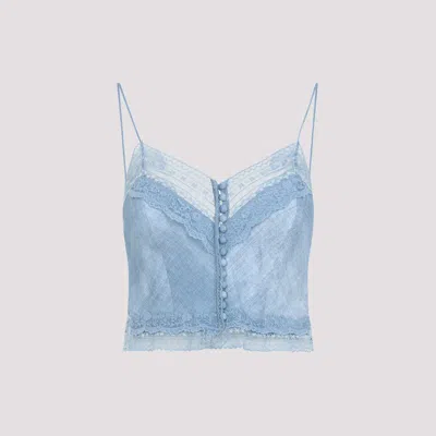 Ermanno Scervino V-neck Sleeveless Top In Blue