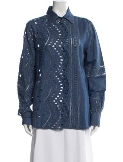 Pre-owned Ermanno Scervino Top W/ Tags In Blue