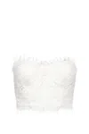 Ermanno Scervino Crochet Bustier Cropped Blouse In White