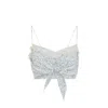Ermanno Scervino Top Bow Detail Floral Pattern Lace In White