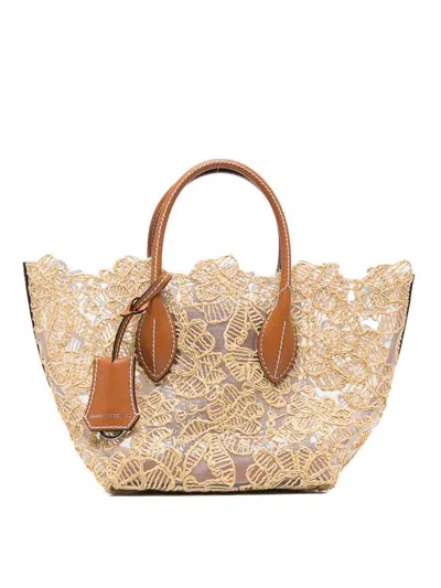 Ermanno Scervino Tote Bag In Beige With Top Handles In Sand