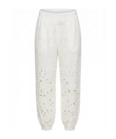 Ermanno Scervino Broderie-anglaise Track Pants In White