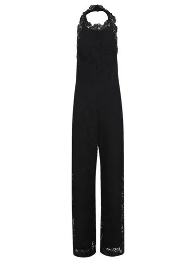 Ermanno Scervino Backless Halter Neck Lace Dress In Black