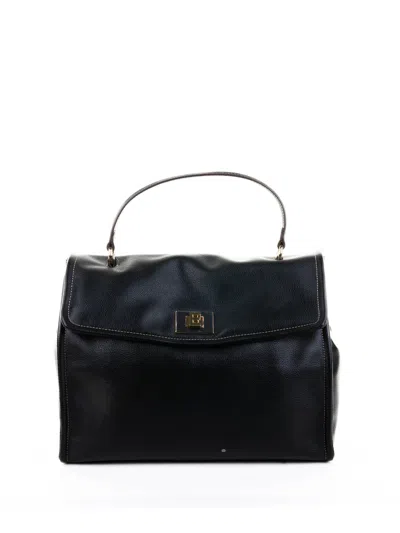 Ermanno Scervino Treasure Large Black Leather Shoulder Bag