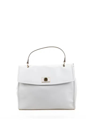 Ermanno Scervino Treasure Large Ivory Leather Shoulder Bag