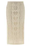Ermanno Scervino Longuette Tricot Wool Skirt With Tulle Lining In Multi