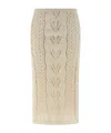 Ermanno Scervino Longuette Tricot Wool Skirt With Tulle Lining In Multi