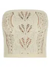 Ermanno Scervino Strapless Cropped Knit Top With Sheer Accents In Multi