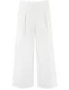 Ermanno Scervino Straight Wide-leg Trousers With Side Pleats In Bright White/ottico