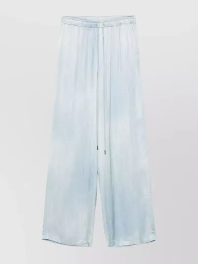 Ermanno Scervino Trousers Straight Leg Elasticated Waistband In Blue