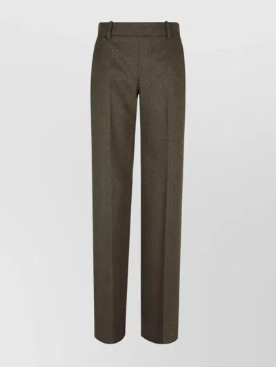 Ermanno Scervino Trousers With Back Pockets And Belt Loops In Melange Verde Militare