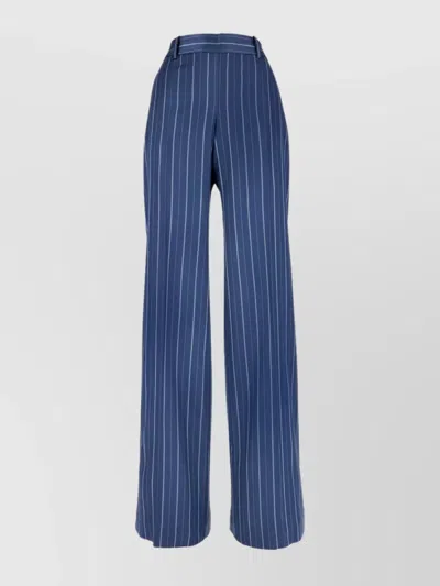 Ermanno Scervino Trousers With Belt Loops And Wide-leg Design In Blue