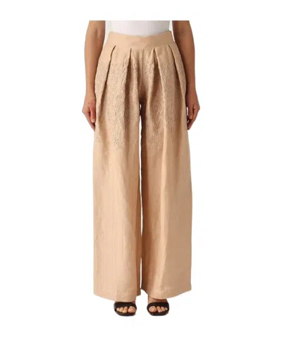 Ermanno Scervino Trousers With Pleats And Embroidery