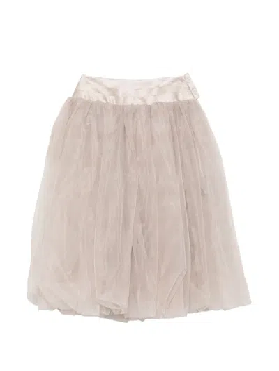 Ermanno Scervino Tulle Layered Midi Skirt In White