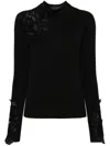 Ermanno Scervino Fitted Black Turtle-neck Sweater In Black