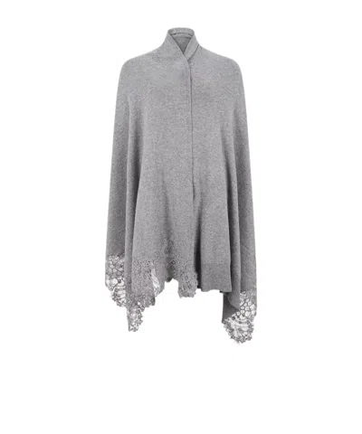 Ermanno Scervino Turtleneck Cape In Gray