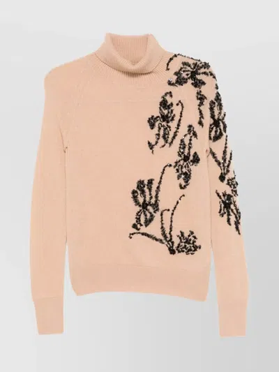 Ermanno Scervino Turtleneck Knitwear Embellished Design In Black