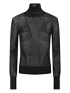 Ermanno Scervino Turtleneck Wool Top In Black