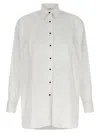 Ermanno Scervino Contrast Plastron White Tuxedo Shirt With Covered Button Closure In White
