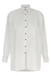 Ermanno Scervino Contrast Plastron White Tuxedo Shirt With Covered Button Closure In White