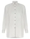 Ermanno Scervino Contrast Plastron White Tuxedo Shirt With Covered Button Closure In White