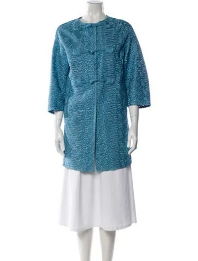 Pre-owned Ermanno Scervino Tweed Pattern Evening Jacket In Blue