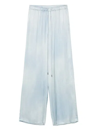 Ermanno Scervino Dart-detailing Trousers With Embroidered Motif In Blue
