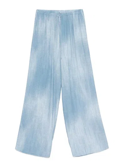 Ermanno Scervino Twill Trousers In Blue