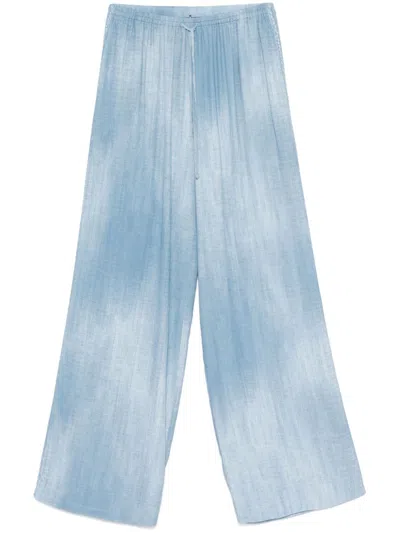 Ermanno Scervino Twill Trousers In Blue