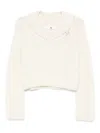 Ermanno Scervino V-neck Cropped Sweater In White