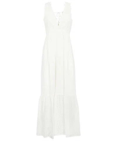Ermanno Scervino V-neck Dress In White