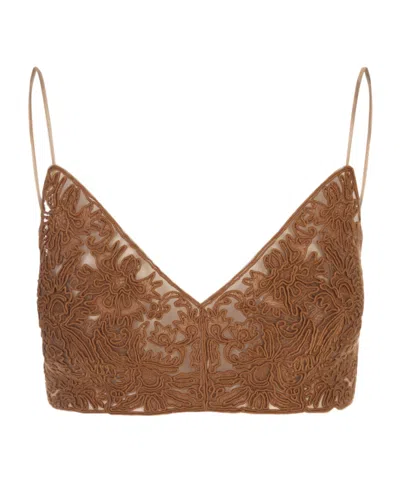 Ermanno Scervino V-neck Embroidered Cropped Top