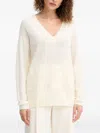 Ermanno Scervino V-neck Longsleeve Sweater In Neutral