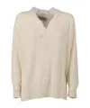 Ermanno Scervino Lace V-neck Sweater In Neutral